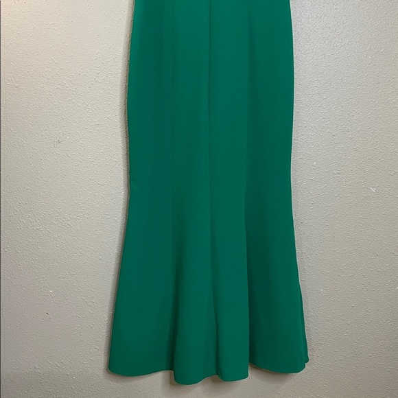 Carmen Marc Valvo Women’s Green Sleeveless Gown Sz 14 Mermaid Formal Long Dress - Picture 3 of 12